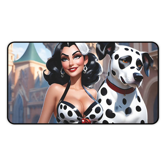 Diabolical Fashionista Villain Pin-Up - Original Art - Trading Card Game Playmat / Mouse Pad / Desk Mat